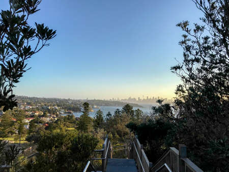 View of Sydney harbour national park in beautiful blue sky, Watsons Bay NSW, Australia