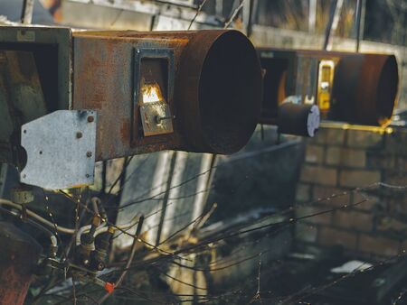 Rusty Pipes in abandon industrial areaの写真素材