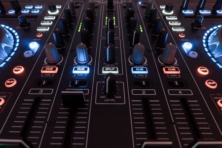 Top View of an illuminated DJ Controller