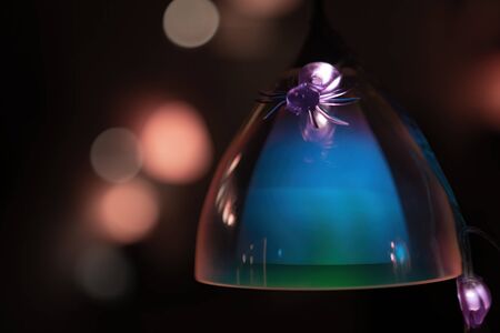 Halloween fairy lights with spiders on pendant lamp