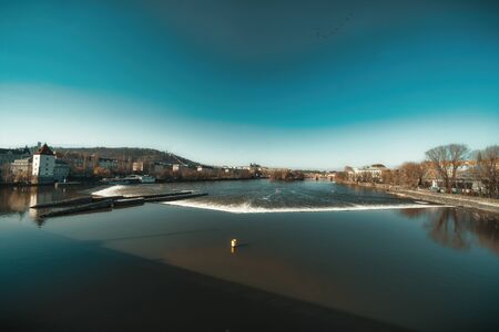 Wide view from the Charles Bridge in pragueの写真素材