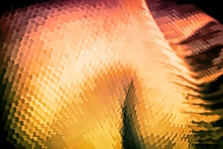 Macro shot of a reticular, wavy red-orange surfaceの写真素材