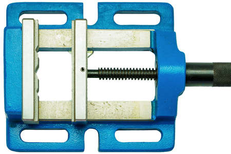 A blue machine vice made of metal, objectの写真素材