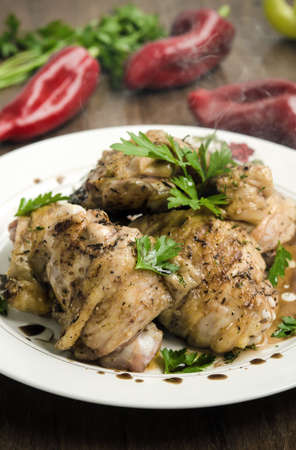  Grilled chicken breast with pepper sauceの写真素材
