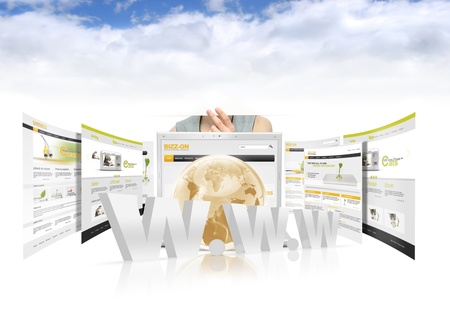 Cloud computing concept with laptop and websites Cloud computing concept with laptop and websites