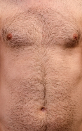 Close up background of a male chest with hairの写真素材