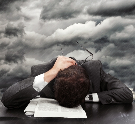 Concept about problems and frustration at workの写真素材