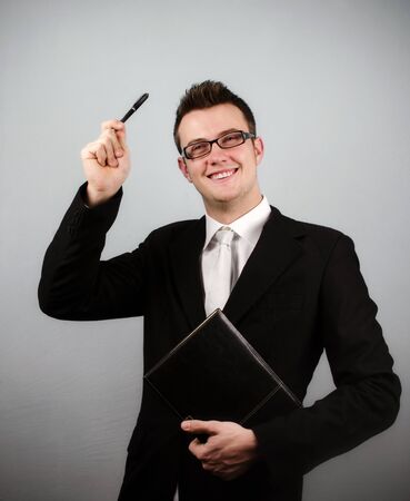Young businessman who have an ideaの写真素材