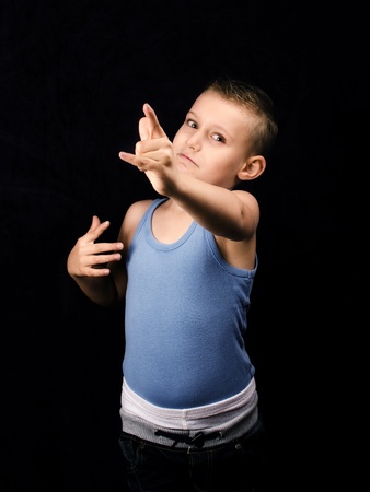 Young children encouraged to exerciseの写真素材