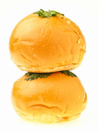 stack of double shred chicken mayo bread on white backgroundの写真素材