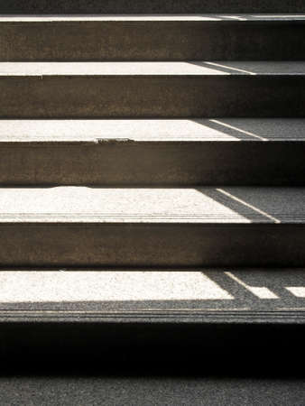 light and shadow on staircase in public areaの写真素材