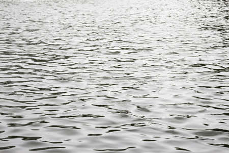 ripple of wave on water surface of big pondの写真素材