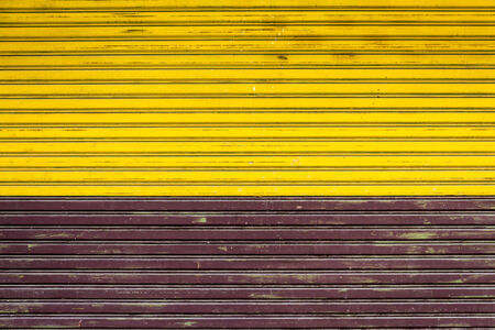 pattern of two color metal wall in daylightの写真素材