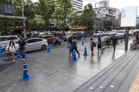 BANGKOK THAILAND - MAY 29 : unidentified people on walking street near Siam Square One in siam...