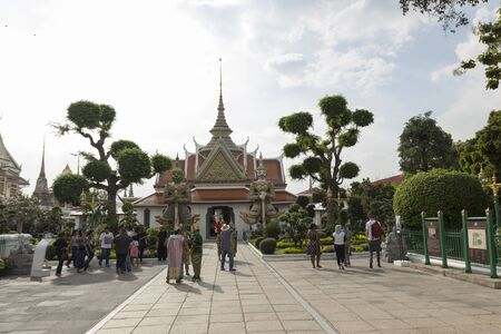 BANGKOK THAILAND - NOV 19 : scene of in front of temple hall at Wat Arun temple on november, 19,...