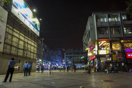 DELHI INDIA - October 14 2014 : night scene of nehru place, This  place is biggest computer marketplace in Delhiのeditorial素材