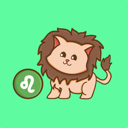 Cat Zodiac Leo T-Shirt Designのイラスト素材