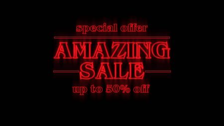 Amazing sale, special offer, up to 50 off text bannerの写真素材