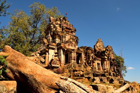 View of the ancient Ek Phnom temple, Battambang, Cambodiaの写真素材