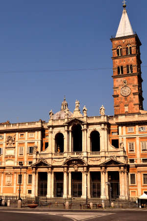 April 8th 2020, Rome, Italy: View of the Basilica di Santa Maria Maggiore without tourists due to the lockdownのeditorial素材