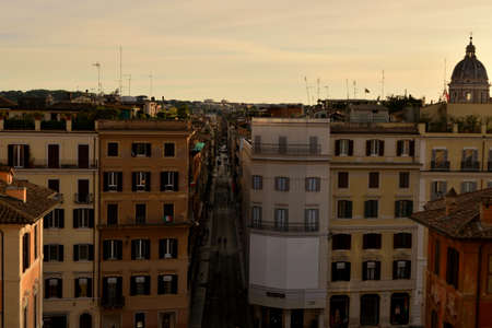 May 8th 2020, Rome, Italy: View of the Via dei Condotti without tourists due to the phase 2 of lockdownのeditorial素材