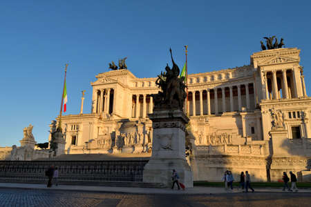 May 12th 2020, Rome, Italy: View of the Altar of the Fatherland without tourists due to phase 2 of the lockdownのeditorial素材
