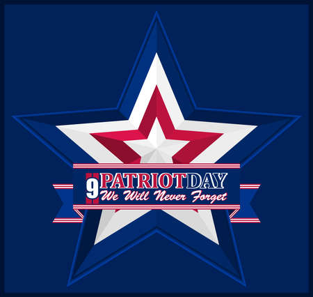 Vector illustration on the commemoration of the US Patriot Day. Perfect for any use.のイラスト素材