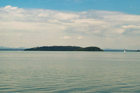 A Beautiful view of Trasimeno lake, Umbria, Italy.の写真素材