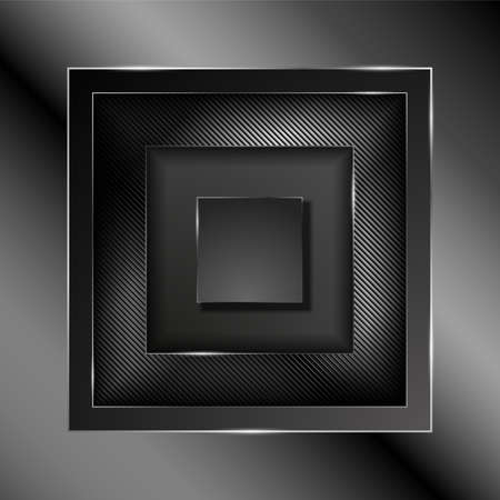 Abstract background. Luxury dark square paper cut frame. Silver lines frame. Paper cut layered border.のイラスト素材