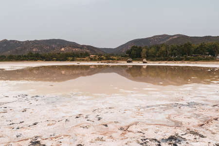 Beautiful view of the pond of Su Giudeu, Chia, Sardinia, Italy.の写真素材