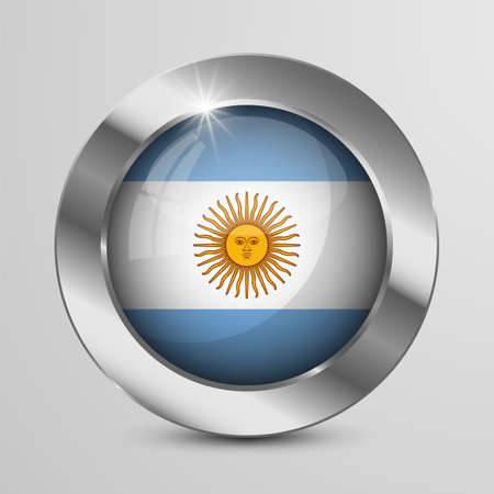 Vector Patriotic Button with Argentina flag colors. An element of impact for the use you want to make of it.のイラスト素材