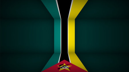 EPS10 Vector Patriotic background with Mozambique flag colors. An element of impact for the use you want to make of it.のイラスト素材