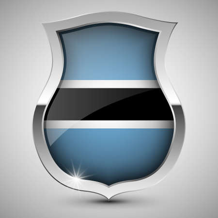 EPS10 Vector Patriotic shield with flag of Botswana. An element of impact for the use you want to make of it.のイラスト素材