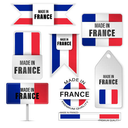 Made in France graphics and labels set. Some elements of impact for the use you want to make of it.のイラスト素材