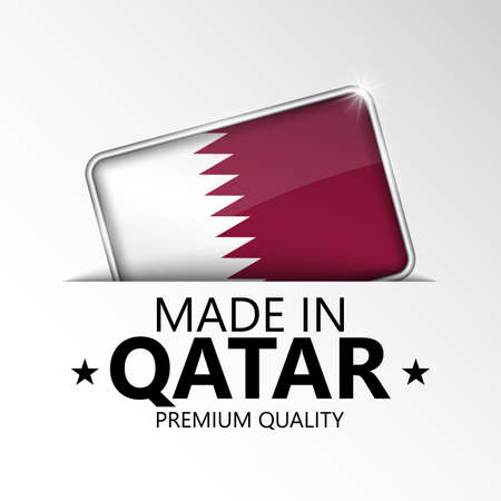 Made in Qatar graphic and label. Element of impact for the use you want to make of it.のイラスト素材