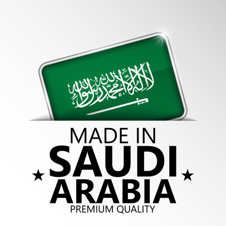 Made in SaudiArabia graphic and label. Element of impact for the use you want to make of it.のイラスト素材