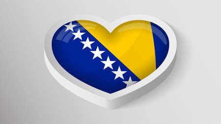 EPS10 Vector Patriotic heart with flag of Bosnia. An element of impact for the use you want to make of it.のイラスト素材