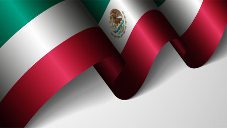 EPS10 Vector Patriotic background with flag of Mexico. An element of impact for the use you want to make of it.のイラスト素材
