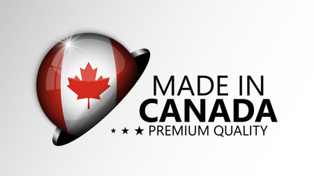 Made in Canada graphic and label. Element of impact for the use you want to make of it.のイラスト素材