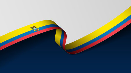 Ecuador ribbon flag background. Element of impact for the use you want to make of it.のイラスト素材