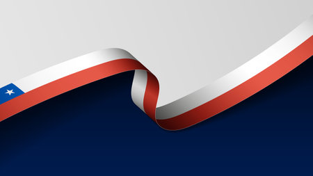 Chile ribbon flag background. Element of impact for the use you want to make of it.のイラスト素材