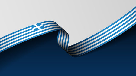 Greece ribbon flag background. Element of impact for the use you want to make of it.のイラスト素材