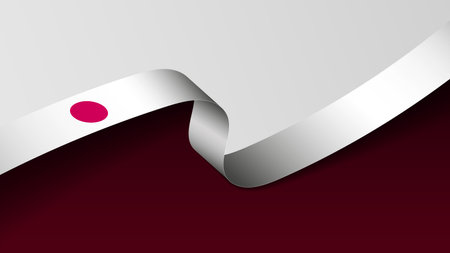 Japan ribbon flag background. Element of impact for the use you want to make of it.のイラスト素材