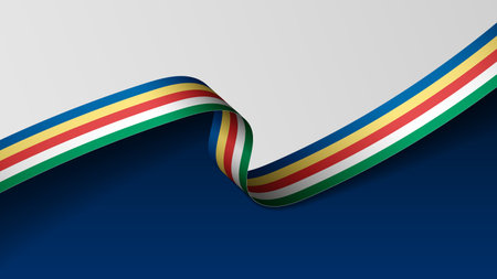 Seychelles ribbon flag background. Element of impact for the use you want to make of it.のイラスト素材