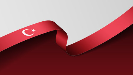 Turkey ribbon flag background. Element of impact for the use you want to make of it.のイラスト素材