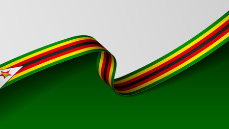 Zimbabwe ribbon flag background. Element of impact for the use you want to make of it.のイラスト素材