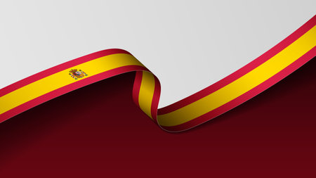 Spain ribbon flag background. Element of impact for the use you want to make of it.のイラスト素材