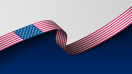 Usa ribbon flag background. Element of impact for the use you want to make of it.のイラスト素材