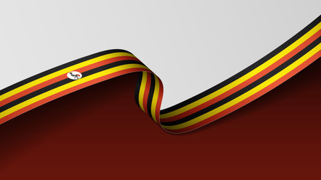 Uganda ribbon flag background. Element of impact for the use you want to make of it.のイラスト素材