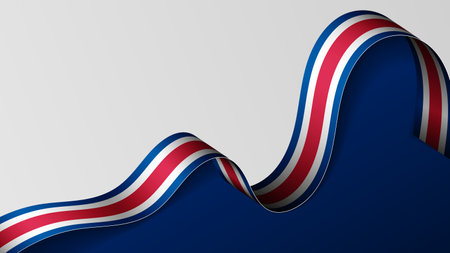 Costa Rica ribbon flag background. Element of impact for the use you want to make of it.のイラスト素材